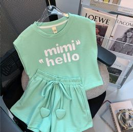 Clothing Sets Retail Teenage Casual Suits Baby Girls Fashion Summer Letter 2 Piece Sets Top Shorts 4-12 T 230613