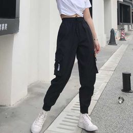 Women's Pants Capris Hot Big Pockets Cargo pants women High Waist Loose Streetwear pants Baggy Tactical Trouser hip hop high quality joggers pants