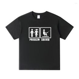 Men's T Shirts Problem Solved Funny Shirt Interesting Men Women T-shirt High Quality Cotton Casual Short Sleeve Tshirt Tops
