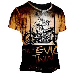 Men's T Shirts Vintage Motorcycle Shirt Men 3d Print Moto For Classic Biker Short Sleeve Oversized Tops Tee Sweatshirt