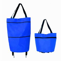 Storage Baskets Big Capacity Grocery Folding Cart with Wheels and Removable Bag AntiSlip Grips for wzpi 230613