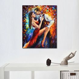 Contemporary Canvas Art Living Room Decor Delightful Tango Hand Painted Oil Painting Figurative Vibrant