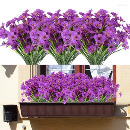 Decorative Flowers 5 Forks Artificial Violet Bouquet Wedding Supplies Birthday Party Home Outdoor Decoration Simulation Flower Fake Plants