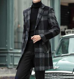 Men's Trench Coats Men039s 5xl 2021 Winter Vintage Woll Coat Mens Plaid Parka Long Jackets Retro Overcoat Elegant Gentleman Large Siz4697531