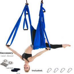 Resistance Bands Anti-Gravity yoga hammock fabric Yoga Gym strap Flying Swing Aerial Traction Device Yoga hammock set Equipment 230613