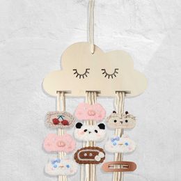 Garden Decorations Cloud Baby Hair Clips Holder Nordic Style Wood Princess Hairpin Hairband Storage Jewelry Organizer Wall Ornament