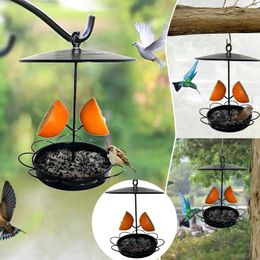 Other Bird Supplies Feeder Outdoor Metal Hanging Bowl Design Orange Fruit Great For Garden Large Feeders Small Squirrel