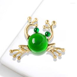 Brooches Luxury Resin Stone Spider Full Of Rhinestone Frog Brooch Pin Ladies Fine Jewellery Creative Animal Silk Scarf Buckle