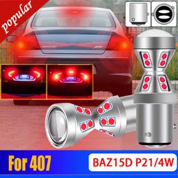 New 2PCS Canbus Error Free 1157 BAZ15D P21/4W 566 LED Bulbs Car Stop Lamp Brake Lights Super Bright DC 12V White Red For Peugeot 407