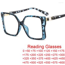 Sunglasses Flower Oversized Square Reading Glasses With Glass Lenses Diopter 0 - 600 Woman's Eyeglasses Anti Blue Ray Computer