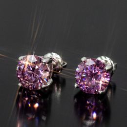 New Trendy Unisex Fashion Men Women Earrings Studs 925 Sterling Silver 1CT Moissanite Diamond Earrings Nice Gift