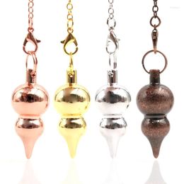 Pendant Necklaces Metal Dowsing Pendulum For Divination Antique Copper Gourd Shaped Gyroscope Spiritual Pendulo Reiki Tool Pendule