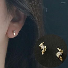 Stud Earrings PONYKISS Trendy 925 Sterling Silver Spiral Zircon 14K Gold For Women Punk Fine Jewelry Design Gift Drop