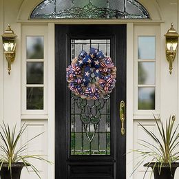Decorative Flowers 4Th Of Julys Wreath Memorial Day Patriotic For Front Door Outdoor Christmas Large