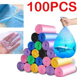 Trash Bags 100PCS Mixed Color Thicken Disposable Garbage Kitchen Storage Can Liner Protect Privacy Plastic Waste Bag 230613