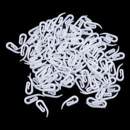 Curtain Poles Pactical 100pcs White Hanging Hook Hanger Ring Loop Clip Glide Convenient Accessories Household 230613