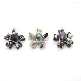 Pendant Necklaces Five Petal Flower Pearl Winding 35x45mm Charm Fashion Jewelry Making DIY Necklace Earrings Bracelet Boutique Accessories