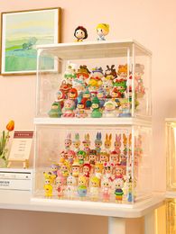 Storage Boxes Bins Large Capacity Mystery Box Showcase Collectible Figures Display Stand Case Dustproof Jasmine Bubble Matt Doll Toy Organizer 230613