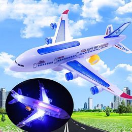 Aircraft Modle Large Aircraft Model Electric Educational Toys LED Plane For Kids With Lights Sound Music Gift For A Birthday Or Celebration 230613