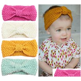 Hair Accessories Kids Girls Winter Crochet Warm Headbands Baby Orxmas Turbon Knot Knitted Hairband Ear Warmer Childrens Princess For Dhiyy