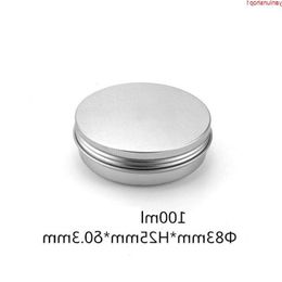 Cosmetic Cream Sample Jar Metal Skin Care Tool Sliver 100ml Screw Cap Round Aluminum Tin Emulsion Cans Travel Empty 50pcshigh quantty Mqgeh