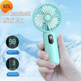 New Digital Display Mini Fan USB 1200 Mah Handheld Cute Small Electric Fan Portable Student Cooling Device Pocket Outdoor Hand fan