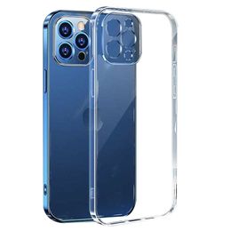 Transparent Soft TPU Phone Cases For iPhone 15 14 13 12 11 Pro XS Max XR X 6 7 8 Plus Camera Protection Back Cover Cases