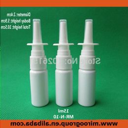 Free shipping 10 2pcs/lot 15ml PET white plastic nasal spray bottle Oral spray bottles container small/empty bottles Fpgnw