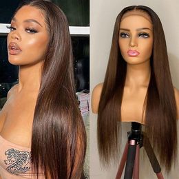 Honey Brown Human Hair Wigs Straight Lace Front Wig With Baby Hair For Black Women Brazilian Remy Hair 13x4 Lace Frontal Wig