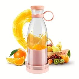 1pc Rechargeable Mixers Fresh Fruit Juicers Blue/Pink Usb Portable Juice Bottle Mini Fast Electric Blender Smoothie Ice Maker