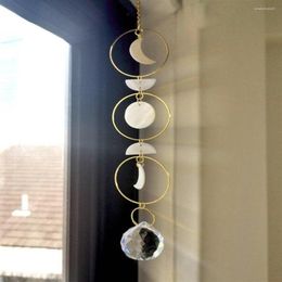 Keychains Shell Moon Sun Catcher For Window Aura Crystal Hanging Prism Rainbow Maker Boho Witchy Room Decoration Suncatcher Home D276J