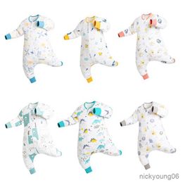 Sleeping Bags Baby Sleep Bag with Feet Spring Summer Wearable Blanket Legs Cotton for Toddler Soft Newborn Romper Clothes R230614