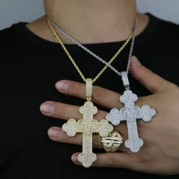 New classic cross Pendant Necklaces luxurys design mens women Bling 5A Cubic Zircon hip hop Jewellery