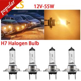 New 30pcs Halogen H7 55W 12V Front Headlight Bulbs Halogen Bright Warm White Car Fog Light Driving Lamp DRL Day Running Light Source