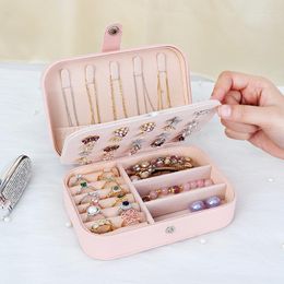 Jewellery Pouches Simple Double-Layer Storage Box Korean Portable Earring Necklace Ring Cosmetic Gift