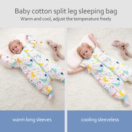 Sleeping Bags Baby Cotton Bag Long Sleeve Winter Split Leg Cloth Fit 0~6 Year