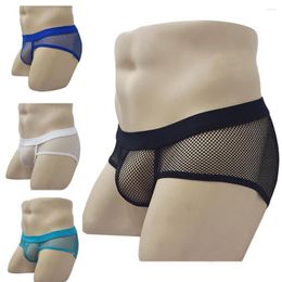 Underpants Soutong Mesh Men Polyester Elastic Waistband Boxer Brief For HomeSexy Ropa Interior Sexi Para Hombre Hombres
