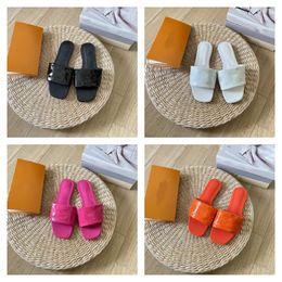 Alphabet Slippers Summer Flat Shoes Print Women Fashion Spring Classic Slide Ladies Beach With Box