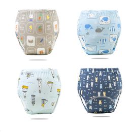 Cloth Diapers 4pcs Baby Diapers Reusable Kids Training Pants Washable Cloth Diapers Infant Nappy Waterproof Pant Panties 230614