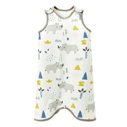 Sleeping Bags Baby Wearable Blanket Double Shoulder Snaps Sleeveless Sleep Bag Breathable Cotton Unisex Gowns