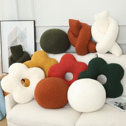 Cushion Decorative Pillow INS Nordic Luxury Flower Knot Ball Plush Baby Bed Cushion Living Room Sofa Decorative Throw Pillows Kids Toys P o Props 230613