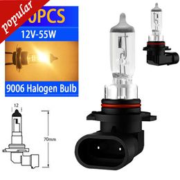 New 10Pcs HB4 9006 55W Halogen Lamps Clear Glass Front Fog Signal Head Driving Lights Headlight Bulbs Warm White Car Styling Parking