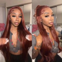 Brown Lace Front Human Hair Wig 200% Brazilian 4x4 5x5 HD Lace Closure Wigs For Women 13x6 Lace Frontal Wigs Pre Plucked