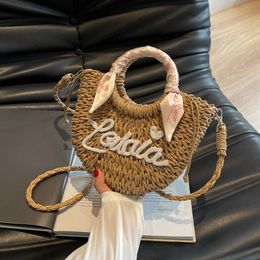 Beach Bags Handmade Woven 2023 New Fashion Niche Portable Vegetable Basket Women's Popular Summer Crossbody