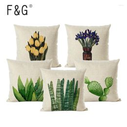 Pillow Tropical Plant Cover Nordic Style Flowers And Plants Sofa Seat Decoration Home Throw Covers