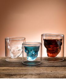 Coffee Mug Double-Layered Transparent Crystal Skull Head Glass Cup For Household Whiskey Wine Vodka Bar Club Beer Wine Glass