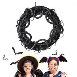Decorative Flowers Scary Halloween Wreath Black Snake Door Wreaths Snakes Creepy Party Supplies Wall Hanging Decor