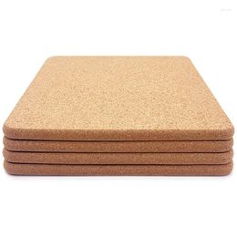 Table Mats High Density Thick Square Cork Pad For Dishes 8 Inch Heat Resistant