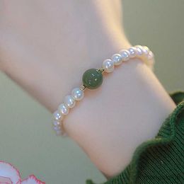 Bracelets Elegance Bracelet for Women Green Bead Jewellery Colourful Beading Chain Gift R230614