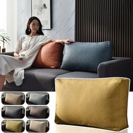 Chair Covers Nordic Faux Leather Rectangular Sofa Cushion Cover Fashion Home Pillowcase Solid Colour Tech Fabric Lumbar Protective 230613